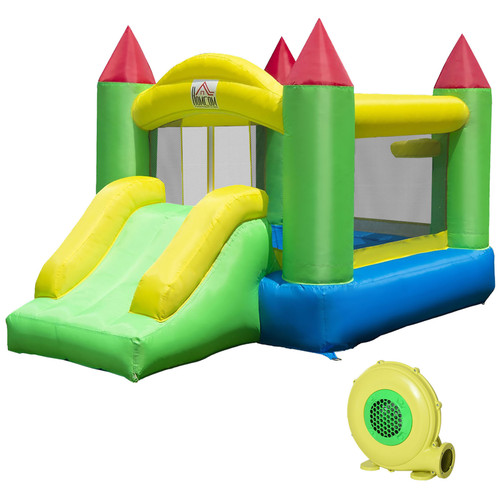 Bouncy castle with - castle, slide