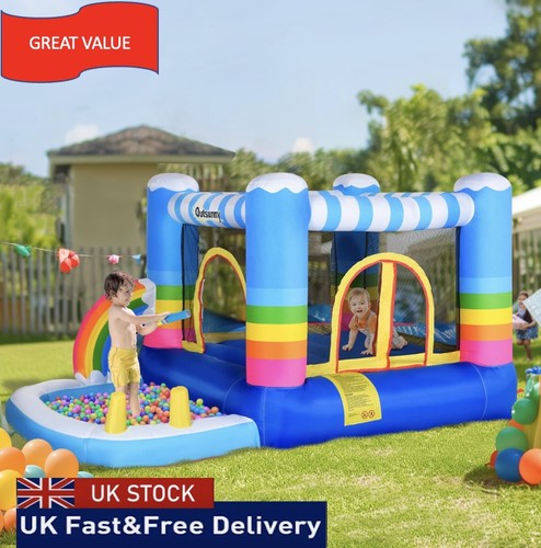 Kids bouncy castle with pool - kids,