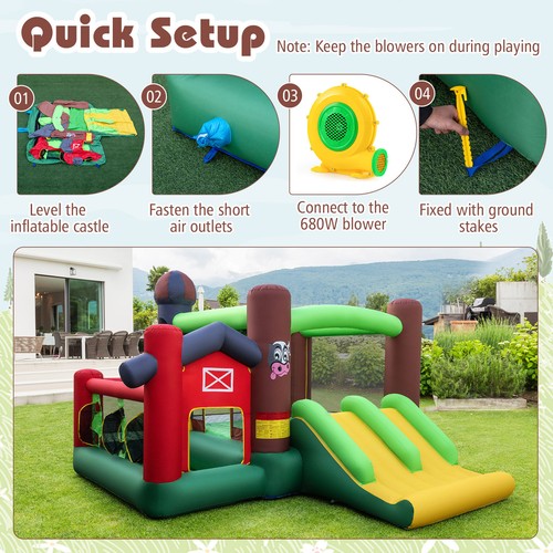 Castle slide bouncer with - slide, 680w